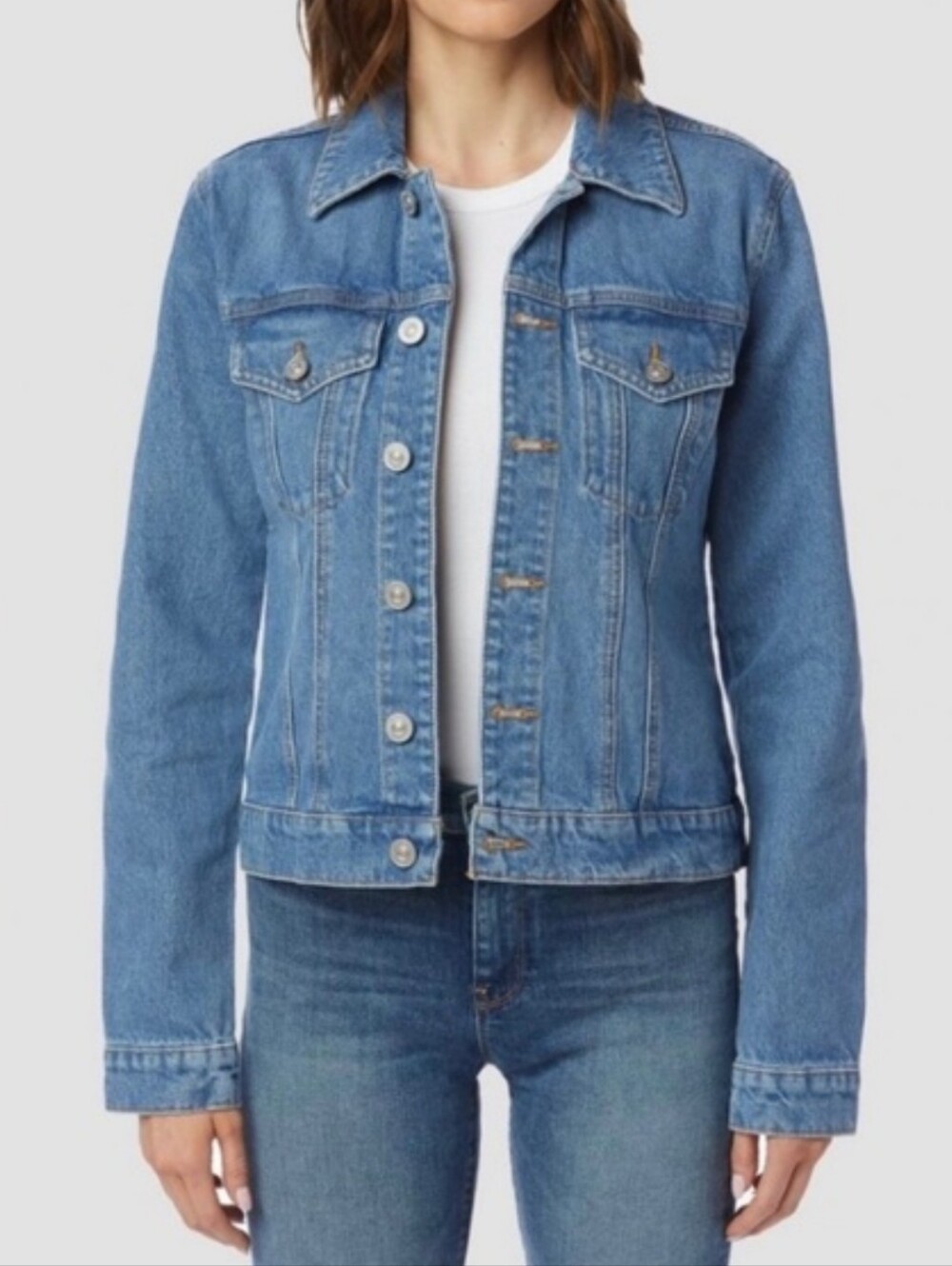 Hudson Jeans Classic Fitted Trucker Light Blue Denim Jacket Size S/M